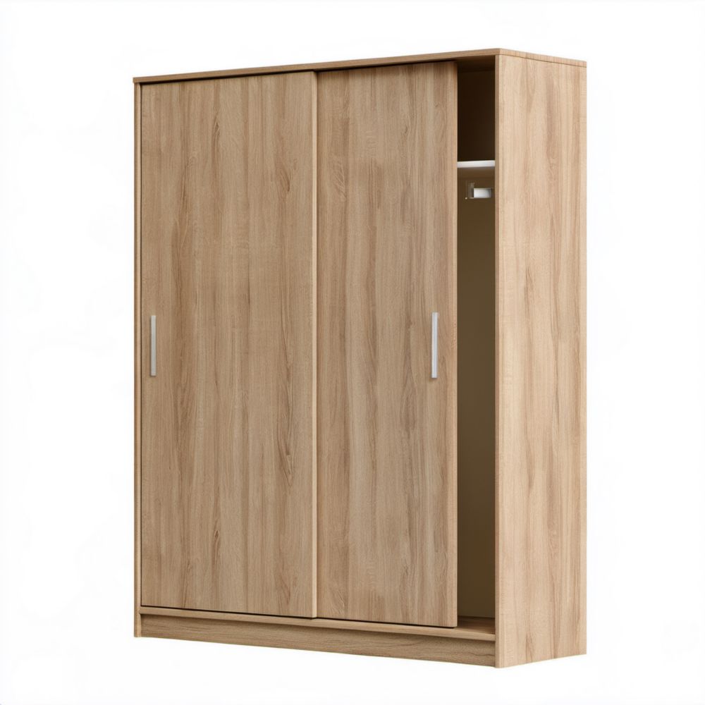 Szafa do sypialni z 2 drzwiami przesuwnymi, płyta laminowana, dąb sonoma, 120 × 52 × 200 cm