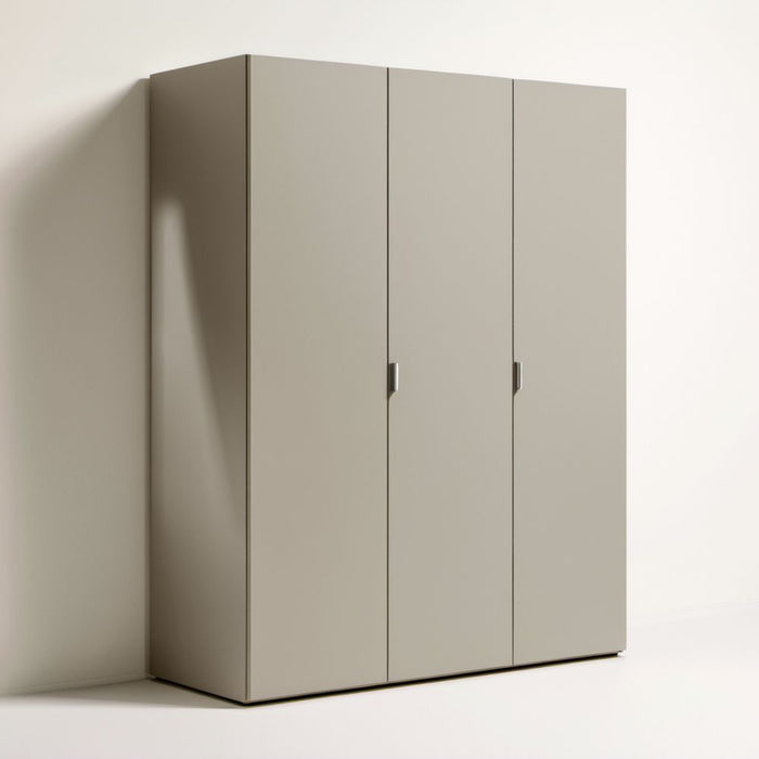 Beżowa trzydrzwiowa szafa ubraniowa z płyty wiórowej laminowanej 180 × 60 × 200 cm