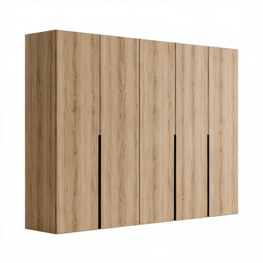 Szafa ubraniowa 6-drzwiowa z płyty laminowanej dąb artisan/czarny, 300 × 60 × 200 cm
