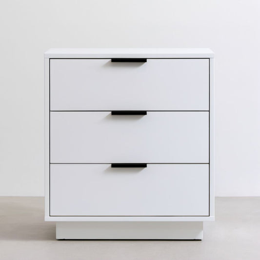 Biała szafka z 3 szufladami z płyty MDF 65 x 40 x 75 cm
